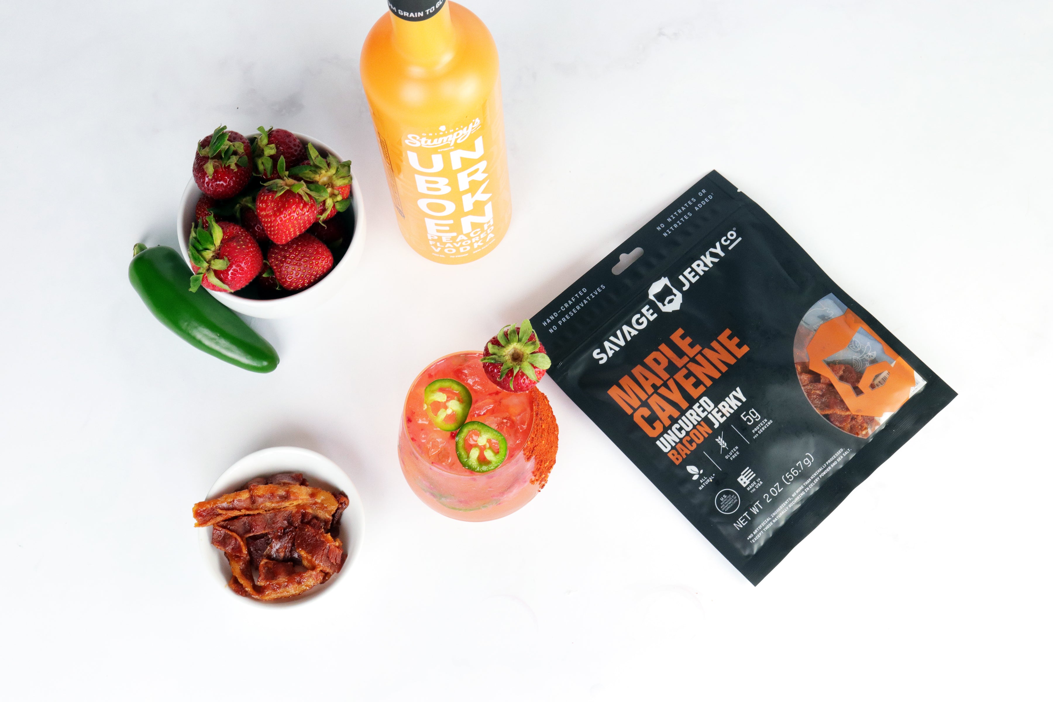 Peach Strawberry Jalapeno Smash