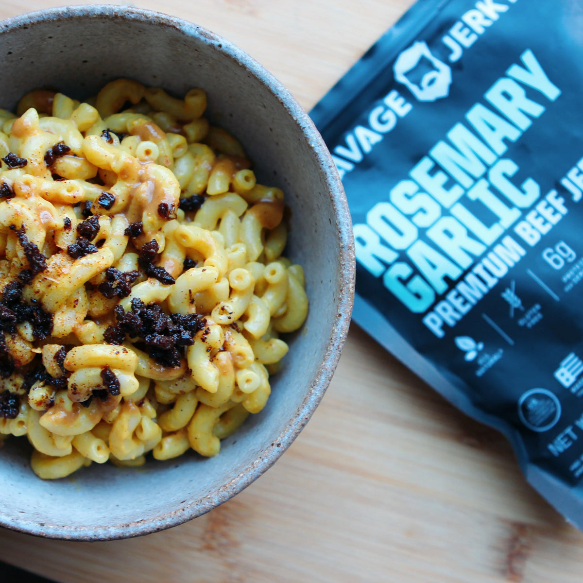 Truffle Mac With Crispy Savage Jerky Savage Jerky Co.