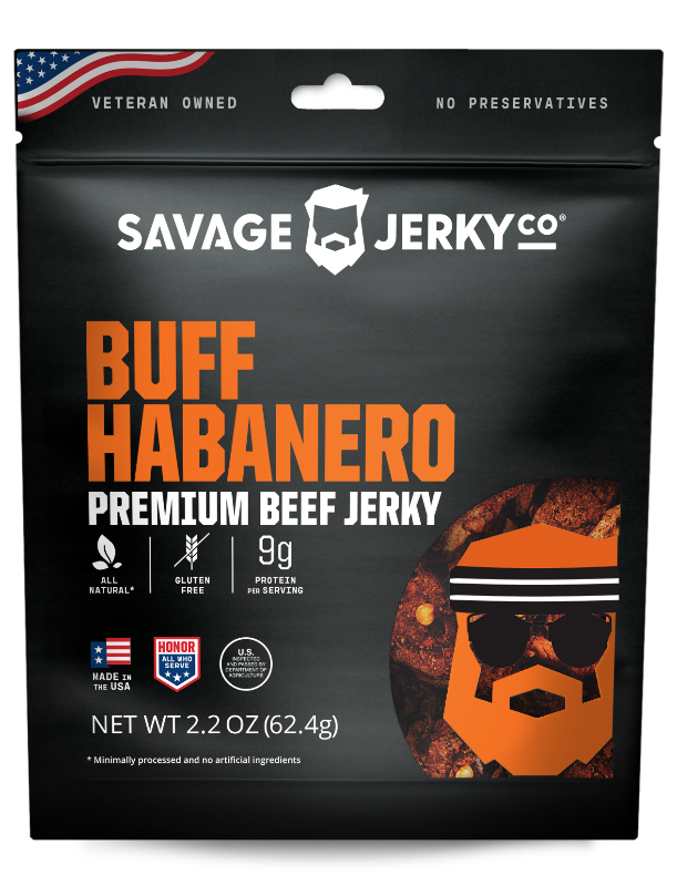 Savage Jerky Co. Buff Habanero beef jerky package