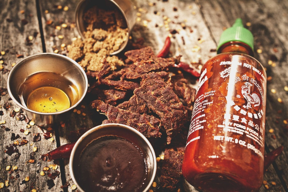 Natural Sriracha Bacon Jerky For Sale Online Savage Jerky Co.